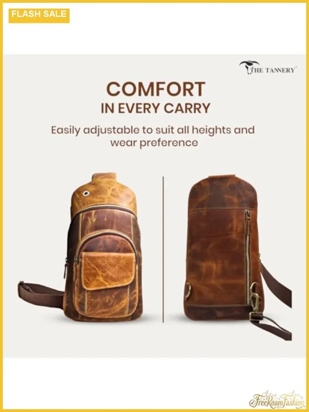 Handmade Leather Crossbody Sling Bag for Men